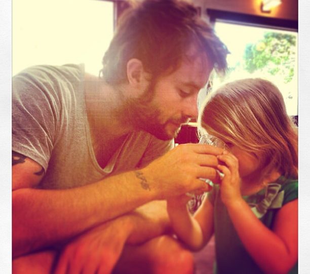 Competition on…for the last sip of chai. The 2 year old won.