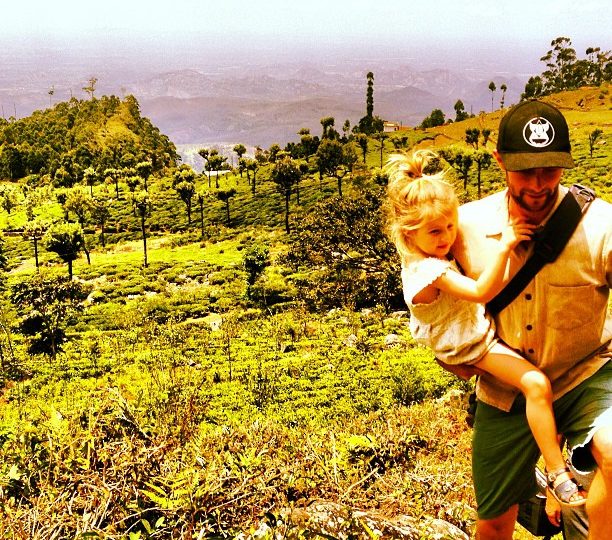Daddy daughter day in a tea plantation, Sri Lanka.