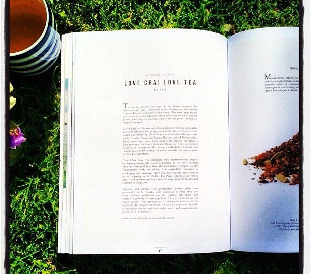 Thank you to Paper Sea Quarterly for the Love Chai Love Tea feature article, in their latest issue. PSQ is a publication for artists surfers and travellers, with an appreciation for hand crafted quality. Pls see www.papersea.com.au @paperseaqrtly @lovechailovetea