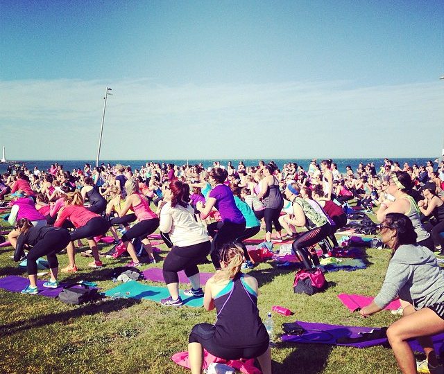 Sun is shinning in Melbourne for the Lorna Jane Active Nation Day in St Kilda. Great way to spend your Sunday morning! @lornajaneactive