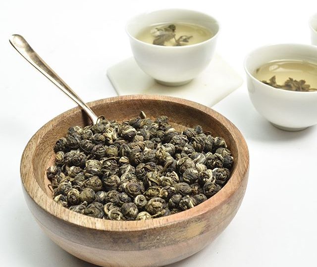 Our Jasmine Pearls are individually hand rolled to form their unique shape, so that when they are infused, each pearl slowly unfurls, releasing its distinctly jasmine floral flavour. This beautiful tea can reveal subtle and unique flavours with each steeping